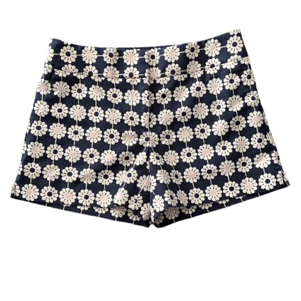 Loft Navy Daisy Print Shorts 2